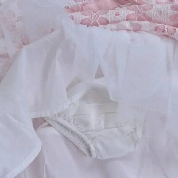 NWT Dressed Up By Gymboree Eyelet Dress  Pink White Tulle Party 12-18M - Picture 8 of 9